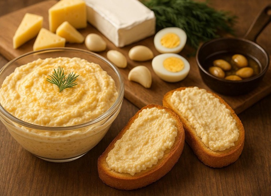 Сырная закуска с чесноком. База и много вариантов.